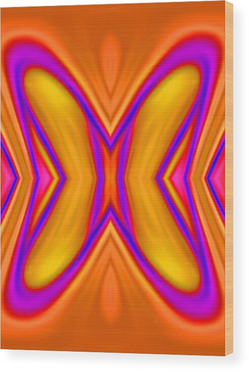 Abstract Art Wood Print featuring the digital art Butterfly Abstract Mango by Ronald Mills