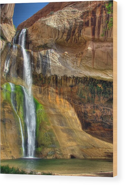 Calf Creek Wood Print featuring the photograph Calf Creek Falls by Farol Tomson