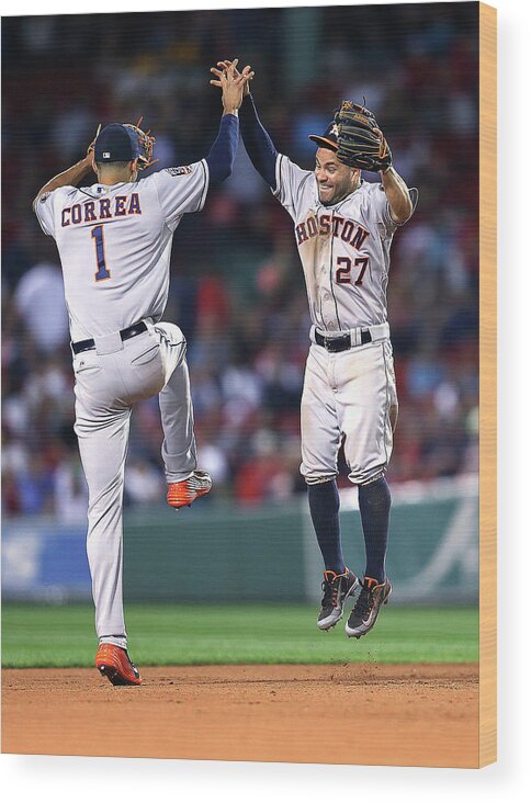 People Wood Print featuring the photograph Carlos Correa by Jim Rogash