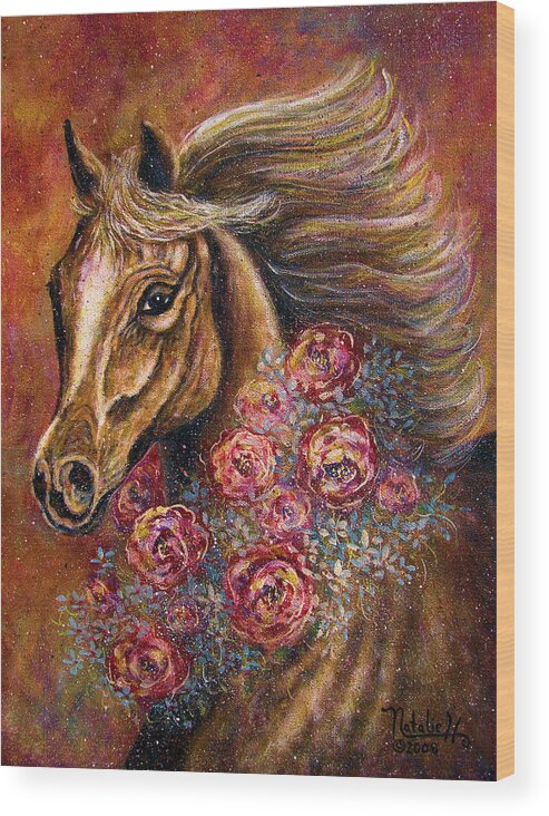 Horse Wood Print featuring the painting Champion by Natalie Holland