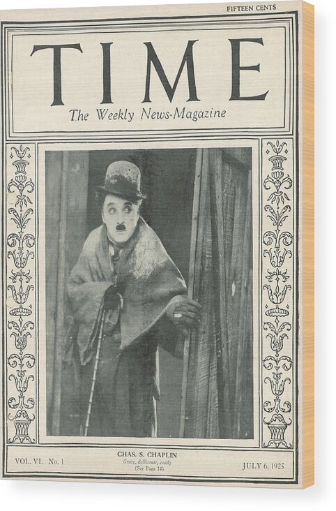 Charlie Chaplin Wood Print featuring the photograph Charlie Chaplin - 1925 by No Credit