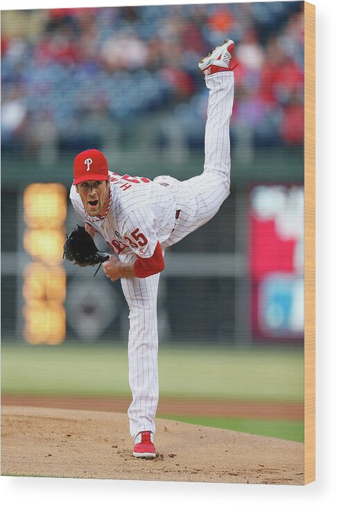 People Wood Print featuring the photograph Cole Hamels by Rich Schultz