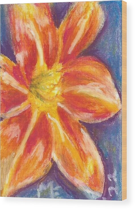 Daylily Wood Print featuring the painting Daylily by Monica Resinger