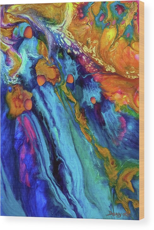 Spiritual Feminine Art Wood Print featuring the painting Effervescence by Darcy Lee Saxton