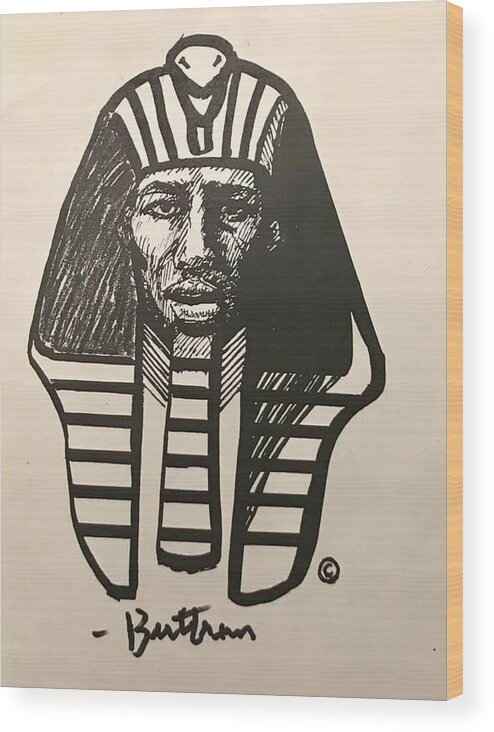  Wood Print featuring the drawing The Great Egyptian King by David Buttram