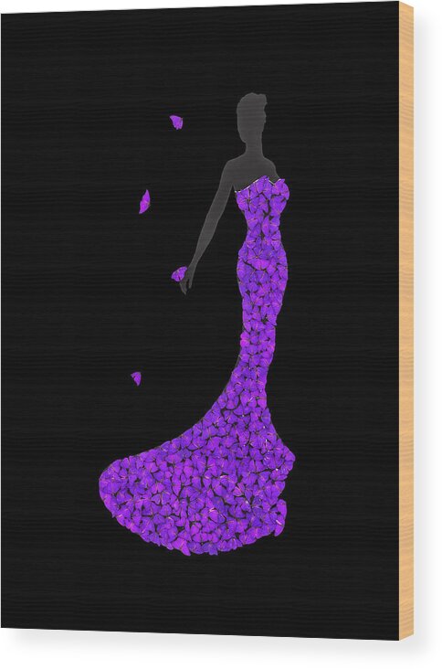  Wood Print featuring the digital art Elegant in Purple by Scott Fulton