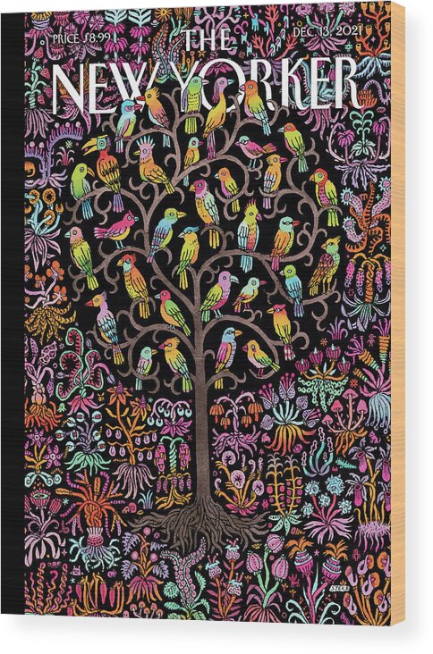 Tree Wood Print featuring the painting Enchanted Garden by Edward Steed