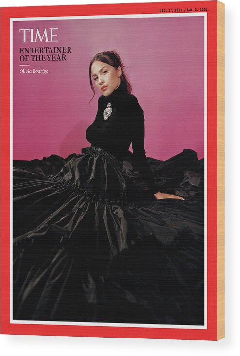 Time Entertainer Of The Year Wood Print featuring the photograph 2021 Entertainer of the Year - Olivia Rodrigo by Photograph by Kelia Anne for TIME