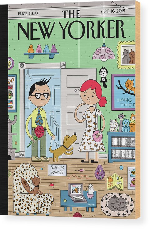 First Date Wood Print featuring the painting First Date by Ivan Brunetti