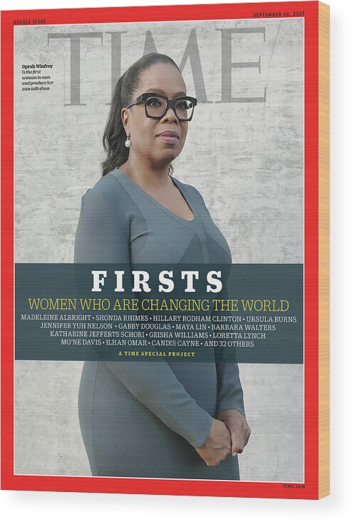 Firsts Wood Print featuring the photograph FIRSTS - Oprah Winfrey by Photograph by Luisa Dorr for TIME