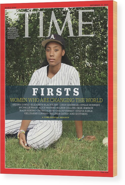 Little League Baseball Wood Print featuring the photograph Firsts - Women Who Are Changing the World, Mo'ne Davis by Photograph by Luisa Dorr for TIME