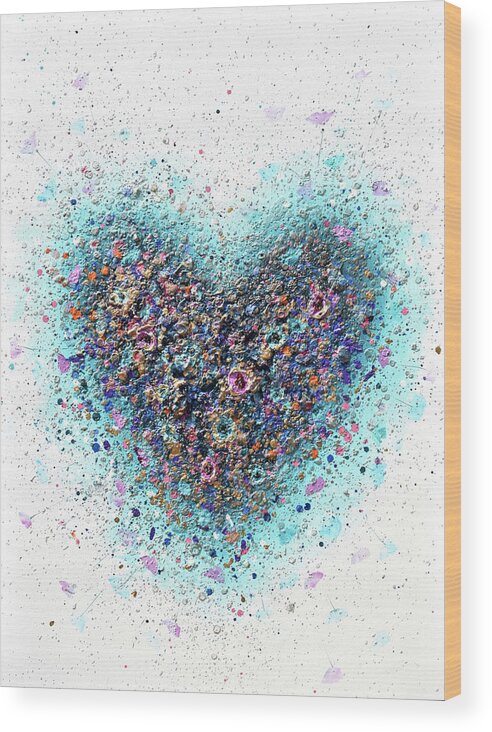 Heart Wood Print featuring the painting Floral Love by Amanda Dagg