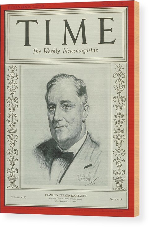 Nation Wood Print featuring the photograph Franklin D. Roosevelt - 1932 by S J Woolf
