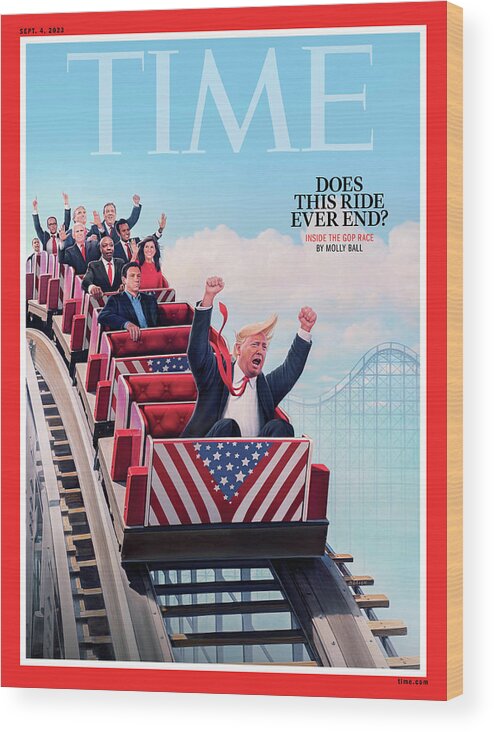 Trump Wood Print featuring the photograph GOP Race Does This Ride Ever End by Tim O'Brien