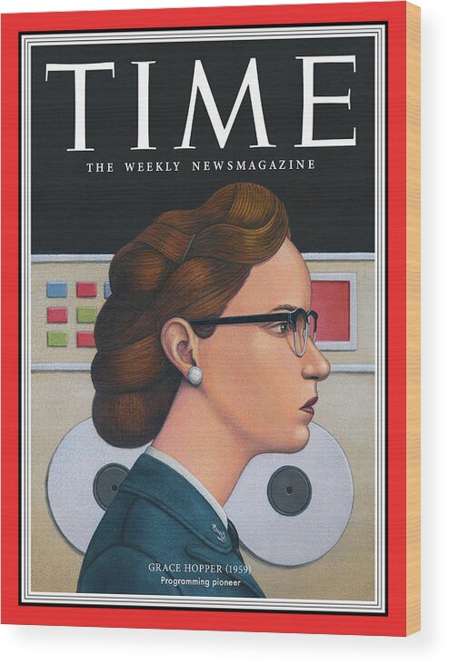 Time Wood Print featuring the photograph Grace Hopper, 1959 by Illustration by Marc Burckhardt for TIME