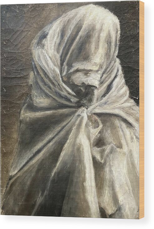 Wrapped Figure Wood Print featuring the painting Gregorian Chant II by David Euler
