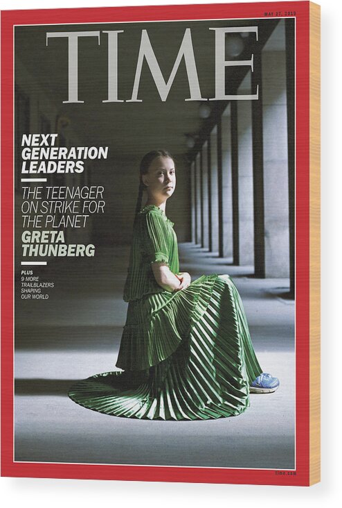 Greta Thunberg Wood Print featuring the photograph Greta Thunberg by Photograph by Hellen van Meene for TIME