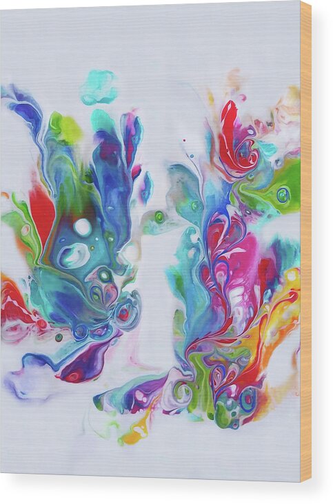 Rainbow Colors Wood Print featuring the painting Harmony by Deborah Erlandson
