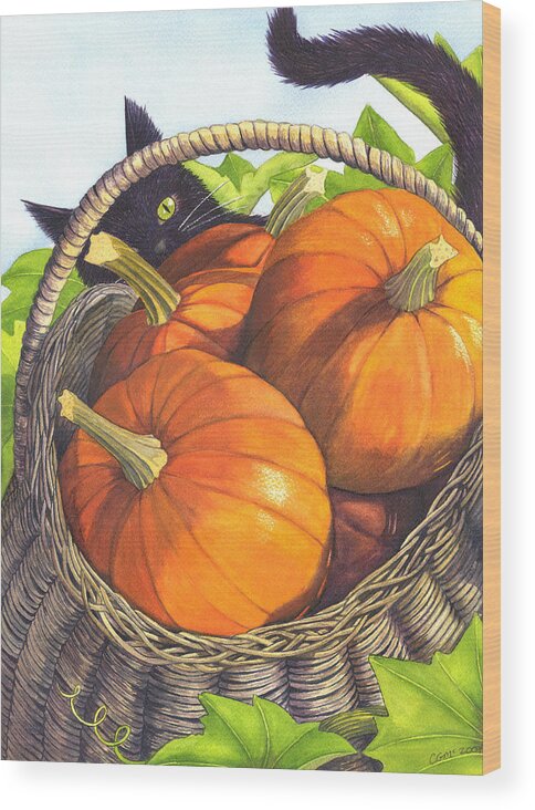 Pumpkin Wood Print featuring the painting Harvest by Catherine G McElroy