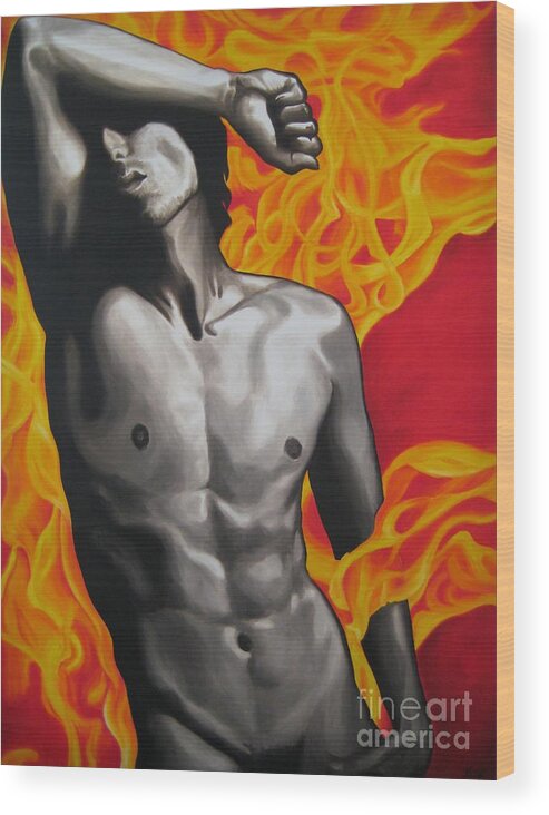 Noewi Wood Print featuring the painting HOT by Jindra Noewi