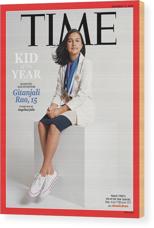 Kid Of The Year Wood Print featuring the photograph Kid of the Year - Gitanjali Rao by Photograph by Sharif Hamza for TIME
