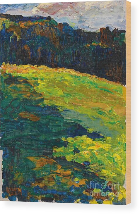 Kochel Wood Print featuring the painting Kochel - Mountain meadow at the edge of the forest 1902 by Wassily Kandinsky
