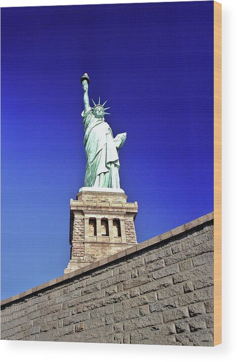 Statue Of Liberty Wood Print featuring the photograph Lady Liberty  4 by Allen Beatty