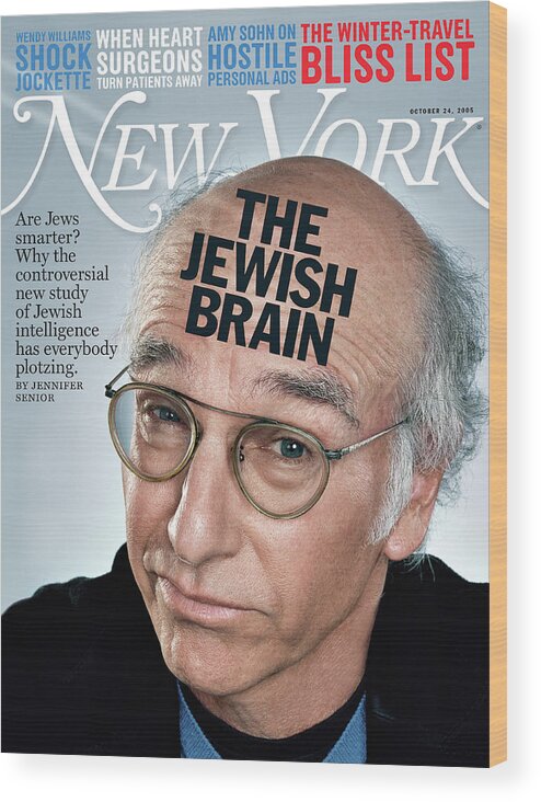 Larry David Wood Print featuring the digital art Larry David, 2005 by Jill Greenberg