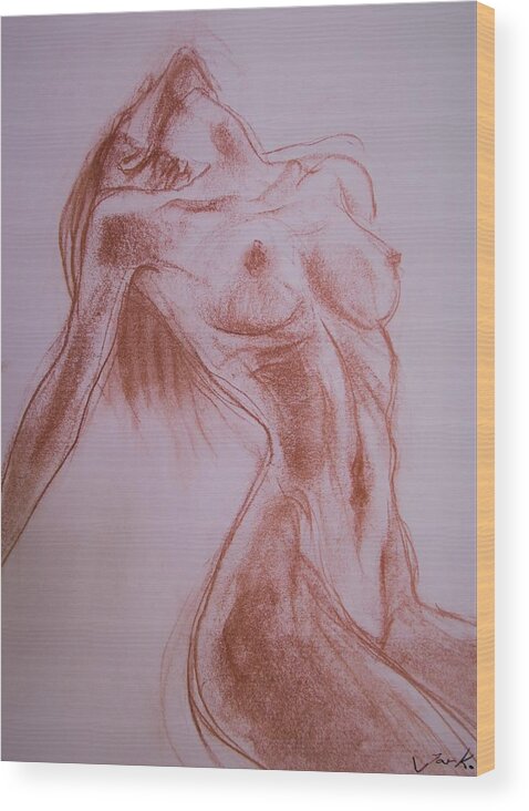 Beautiful Wood Print featuring the drawing Look At Me Now by Jarmo Korhonen aka Jarko