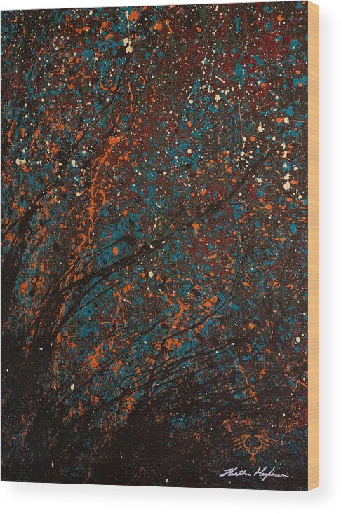Abstract Wood Print featuring the painting Love Follows by Heather Meglasson Impact Artist
