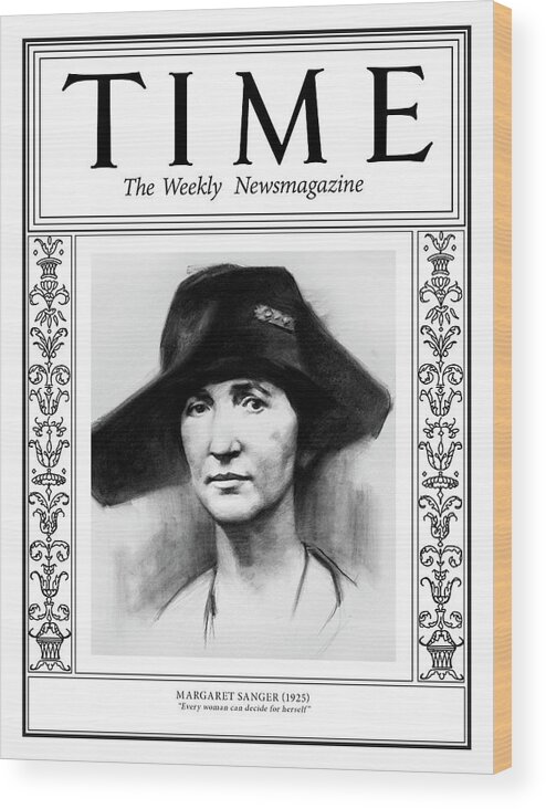 Time Wood Print featuring the photograph Margaret Sanger, 1925 by Illustration by Matt Smith for TIME