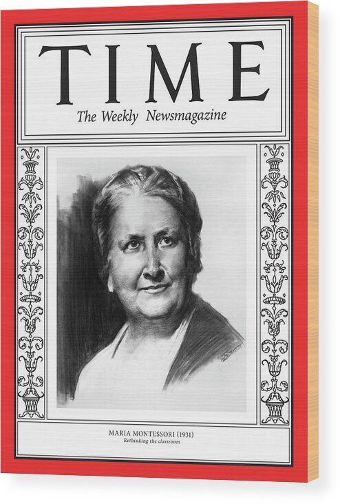 Time Wood Print featuring the photograph Maria Montessori, 1931 by Illustration by Matt Smith for TIME