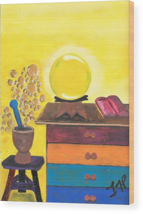White Magic Wood Print featuring the painting Modern Mysticism by Esoteric Gardens KN