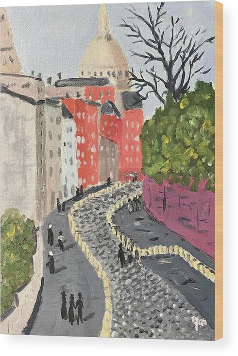  Wood Print featuring the painting Montmartre 7 by John Macarthur