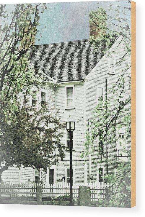 Dover Wood Print featuring the photograph New England Mansion - Dover New Hampshire by Marie Jamieson