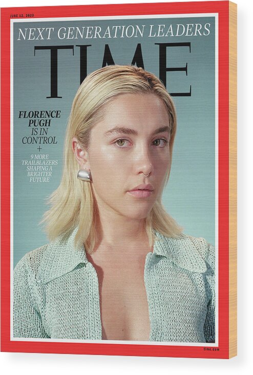 Next Generation Leaders Wood Print featuring the photograph NGL- Florence Pugh by Photograph by Mark Peckmezian for TIME