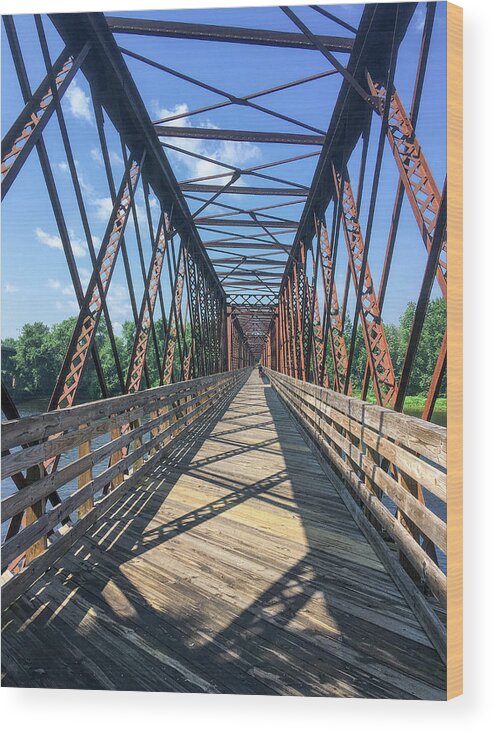 Rail Wood Print featuring the photograph Norwottuck Rail Trail Bridge by Steven Nelson