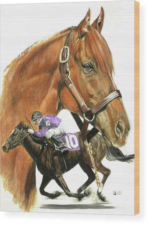 Thoroughbred Wood Print featuring the mixed media October by Barbara Keith