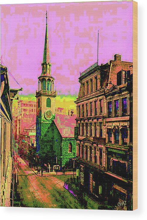 History Wood Print featuring the digital art Old North Church - Boston by CHAZ Daugherty