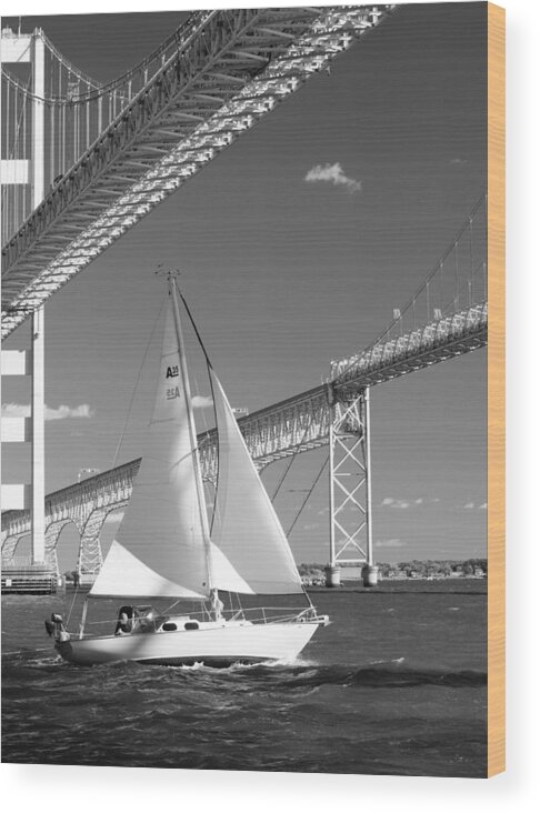 Sailboat Wood Print featuring the photograph On the Chesapeake No. 2 by Steve Ember