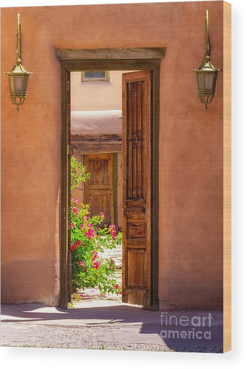 Taos Wood Print featuring the photograph Open Door to a New Beginning by Elijah Rael