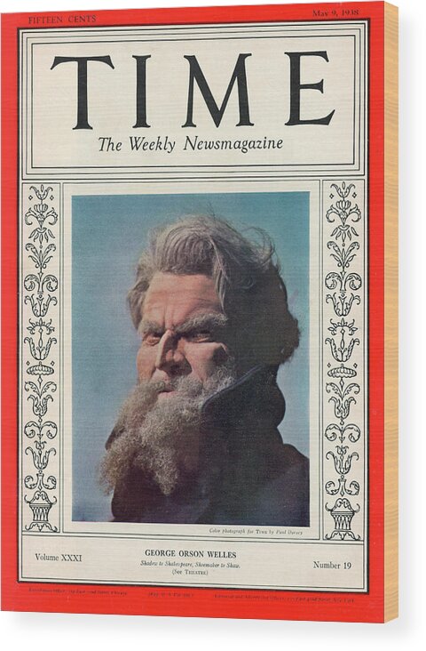 Orson Welles Wood Print featuring the photograph Orson Welles - 1938 by Paul Dorsey