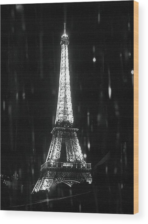 Paris In The Rain Wood Print featuring the photograph Paris Sous la Pluie - Paris in the Rain by Susan Maxwell Schmidt
