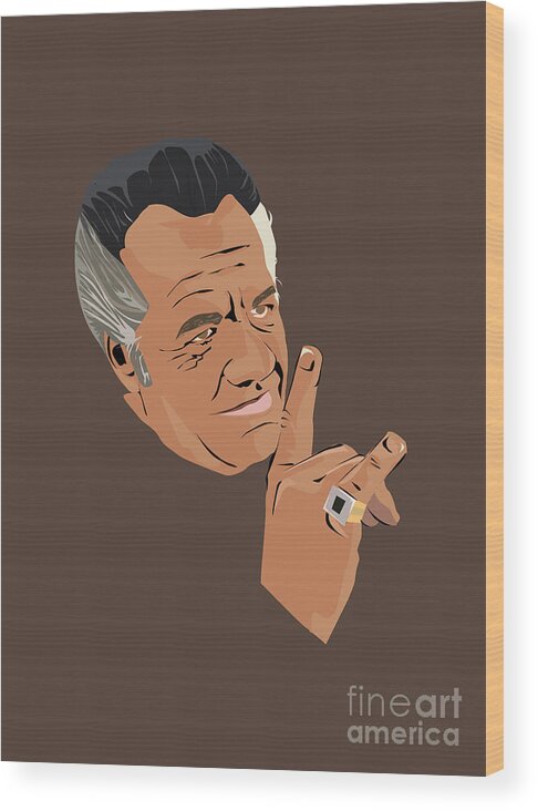Paulie Walnuts Wood Print featuring the digital art Paulie Walnuts - Uncle Paulie by Walter Tahmasian