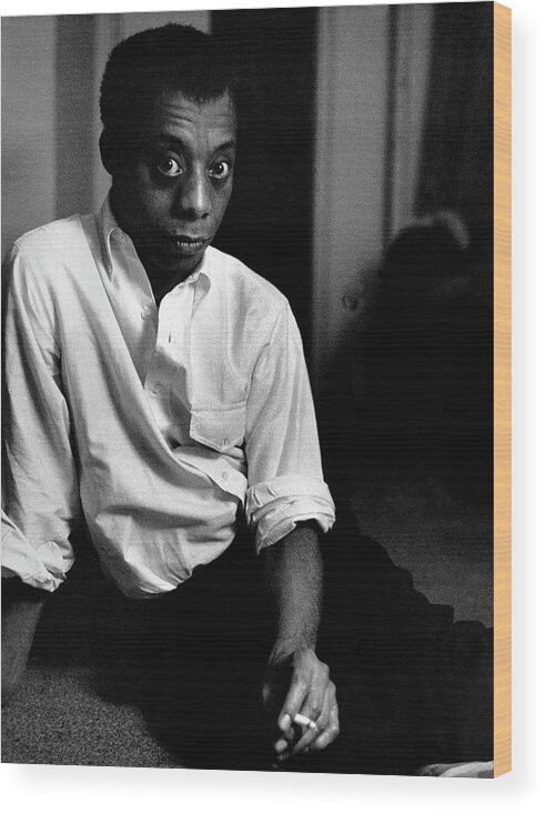Personality Wood Print featuring the photograph Portrait of James Baldwin by Robert Frank