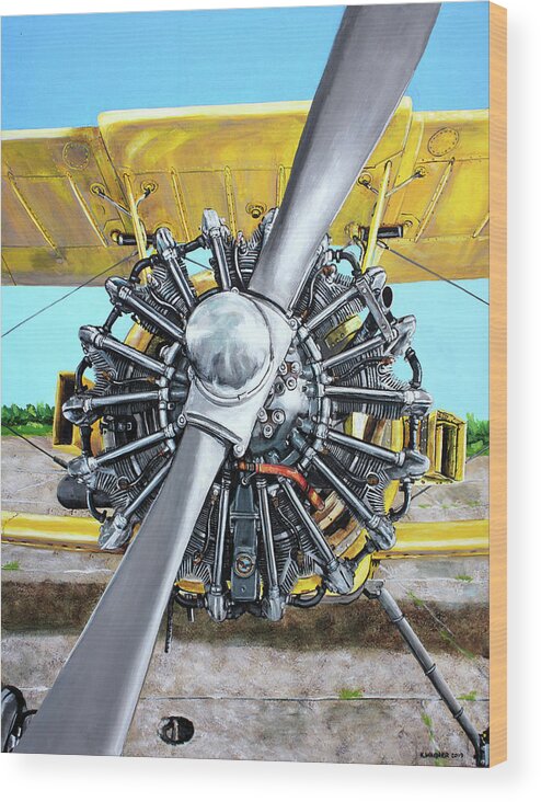 Airplane Wood Print featuring the painting Pratt and Whitney 985 by Karl Wagner