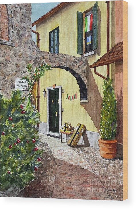 Italy Wood Print featuring the painting Prime Time in Bellagio by Joseph Burger