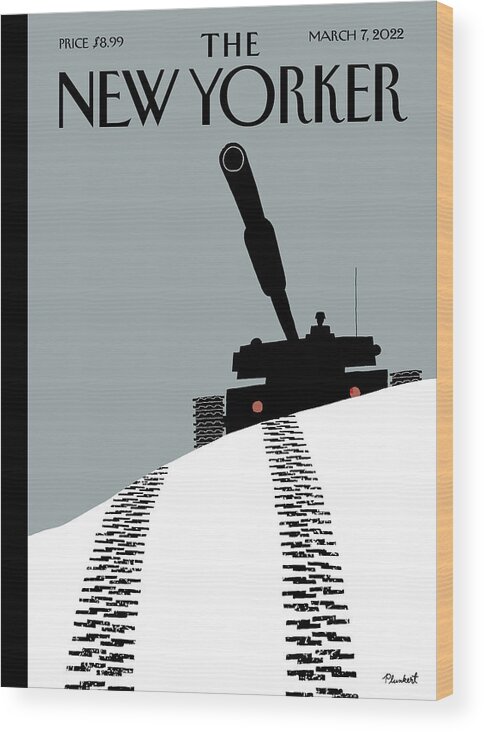 War Wood Print featuring the digital art Putins Tracks by David Plunkert