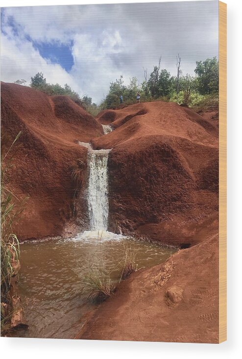 Red Dirt Wood Print featuring the photograph Red Dirt Falls by Jennifer Kane Webb
