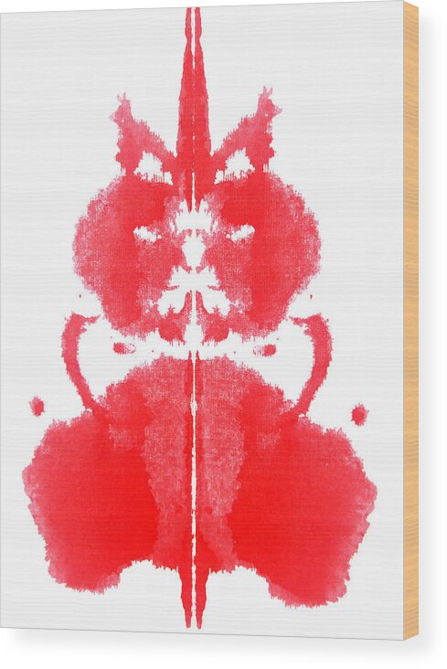 Ink Blot Wood Print featuring the painting Root Chakra by Stephenie Zagorski